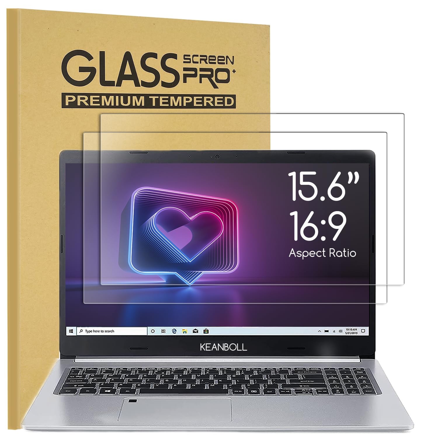 2 Pack 15.6 inch Tempered Glass Laptop Screen Protector for 15.6"Glass-16:9