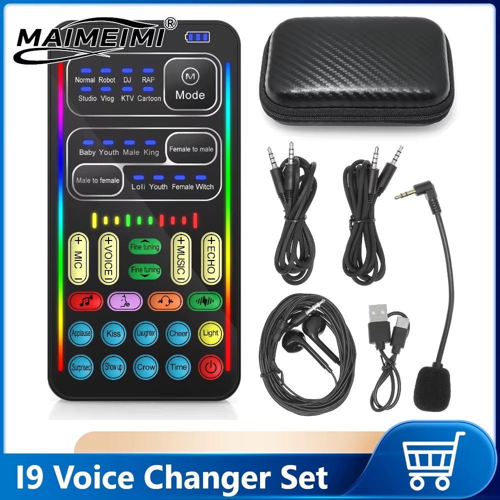 New Sound Changer I9 Voice Changer Set Multifunction Portable Recording Mini Sou