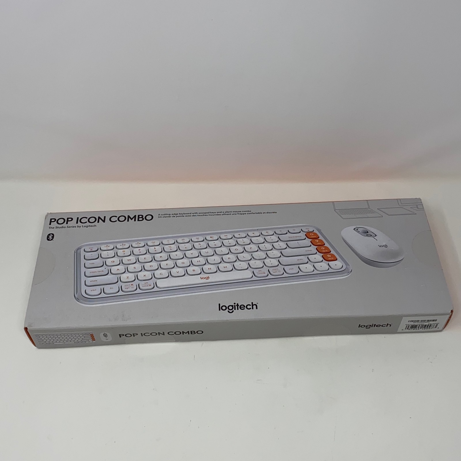 Logitech POP Icon Combo Keyboard &amp; Mouse - Off-White/Orange BT