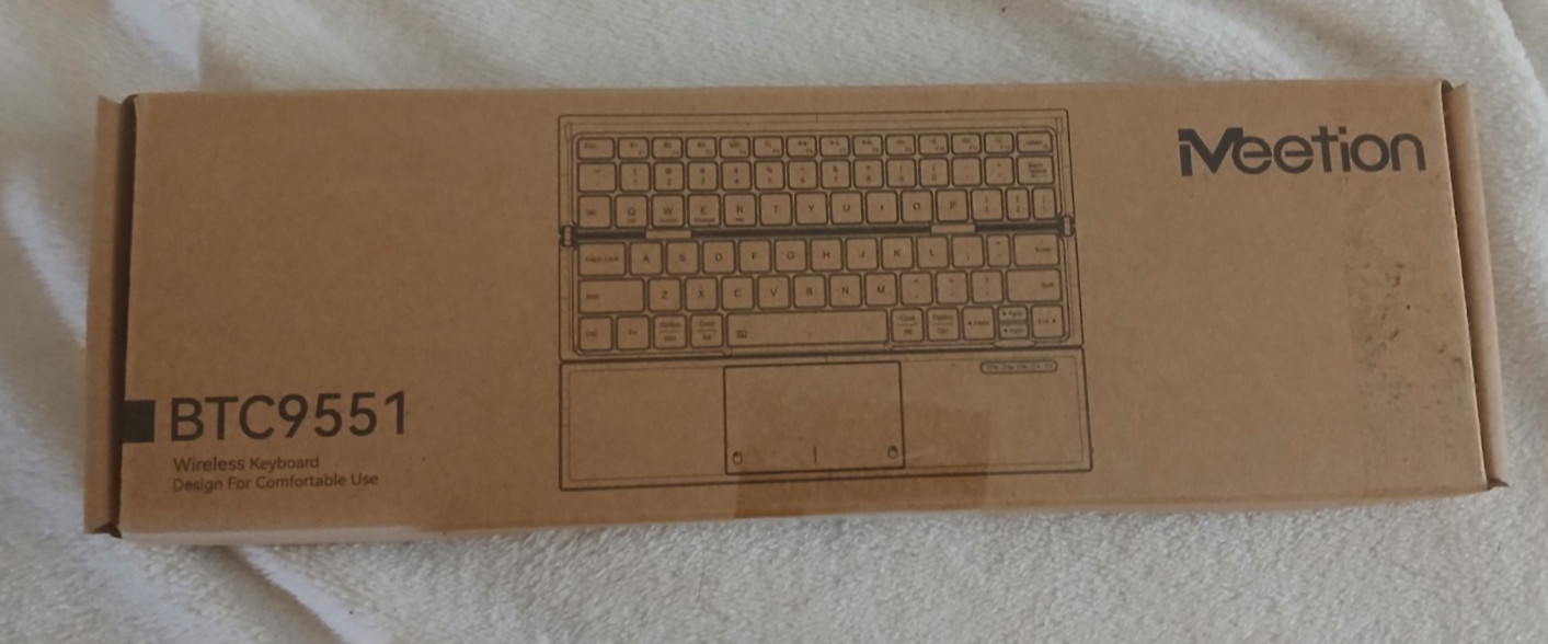 Meetion K9551 Foldable Wireless Bluetooth Keyboard Slim Portable Ergonomic NWOB