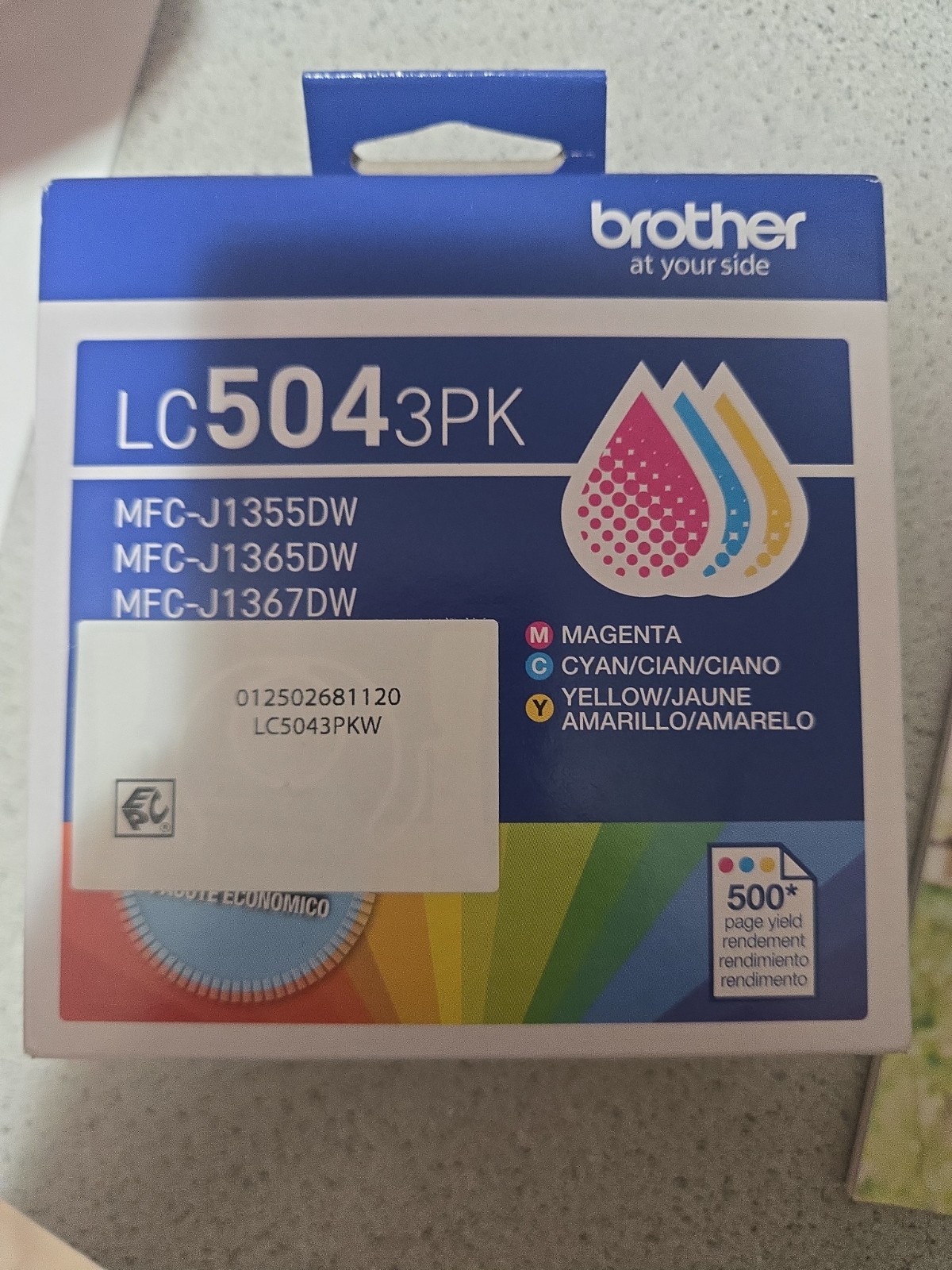 Brother Genuine LC504  3-Pack High Yield Color Ink Cartridges Cyan/Magent/Yellow