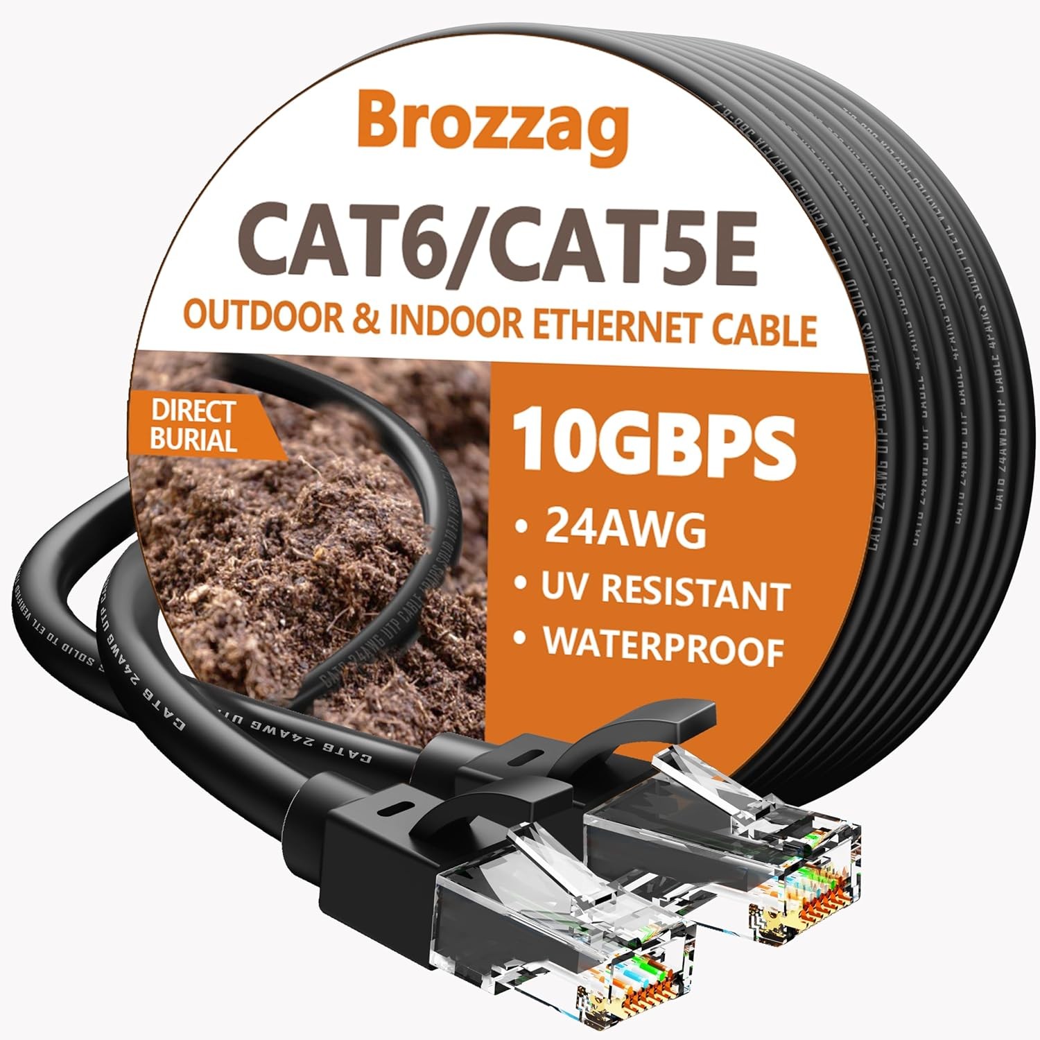 Cat6/Cat5E Ethernet Cable 150ft 10Gbps 24AWG Network Cable Black Cat8 Cat7