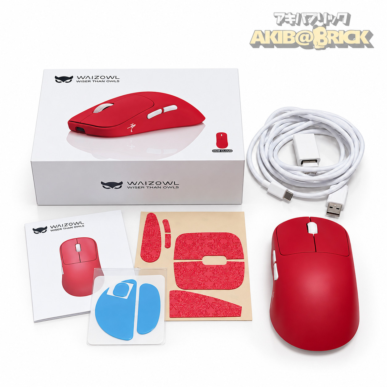 WAIZOWL OGM Cloud Red Wireless Gaming Mouse Lightweight Japan