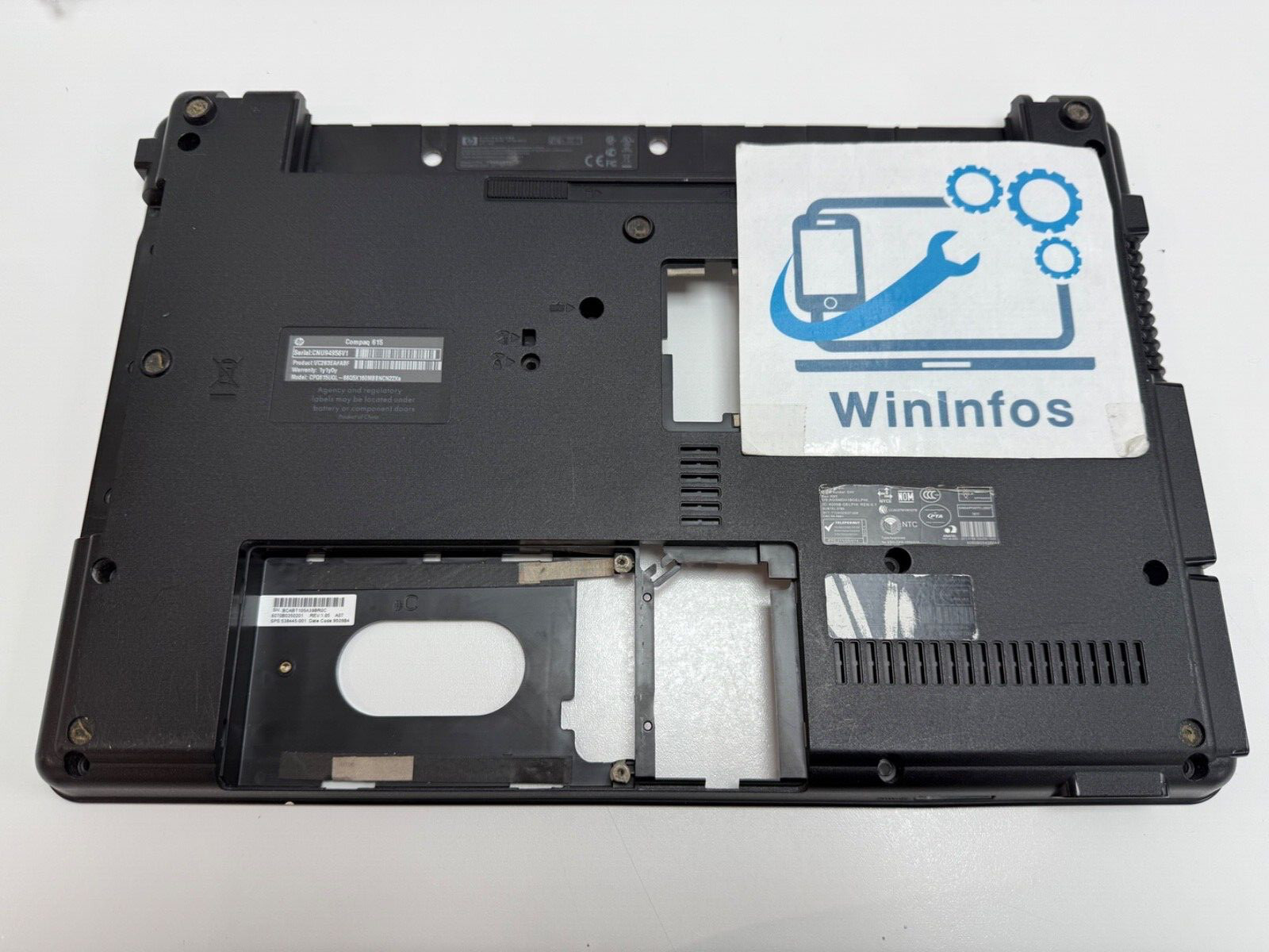 Plastics low bottom case base cover COMPAQ 615 (ref: CPQ615UQL)