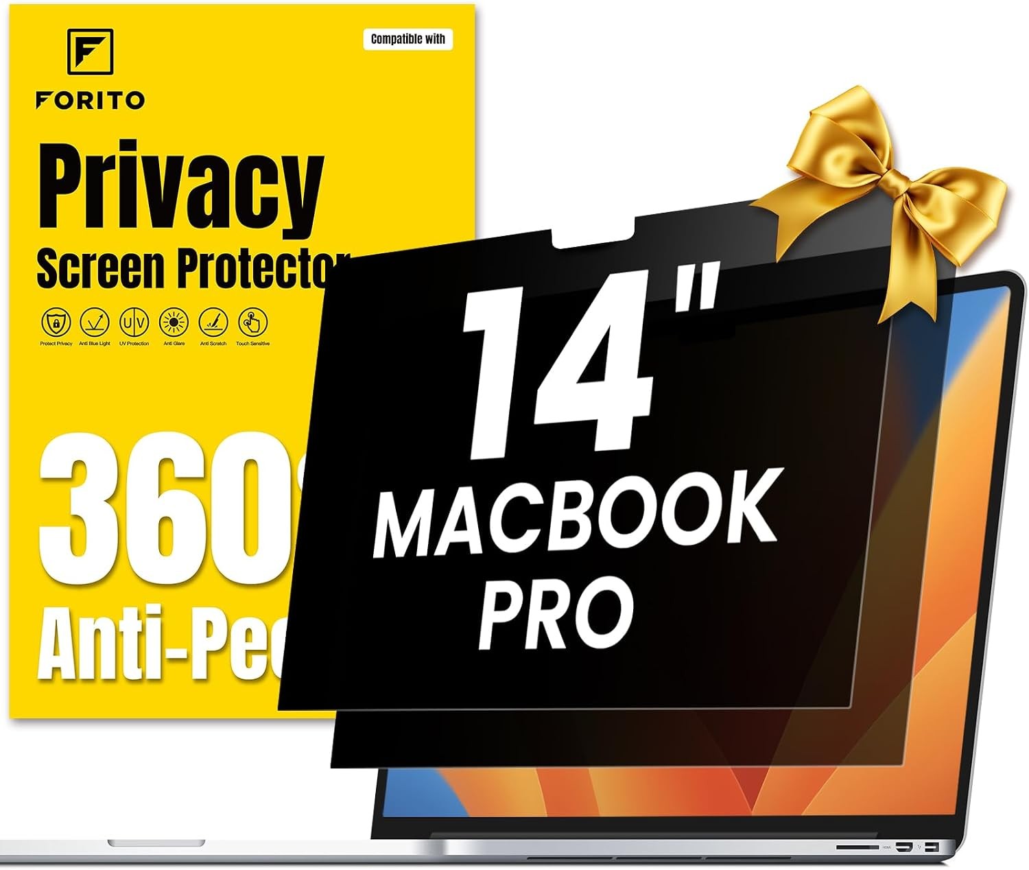 2-Pack Matte Privacy Screen for MacBook Pro 14 inch - 360° Eye Protection Shield