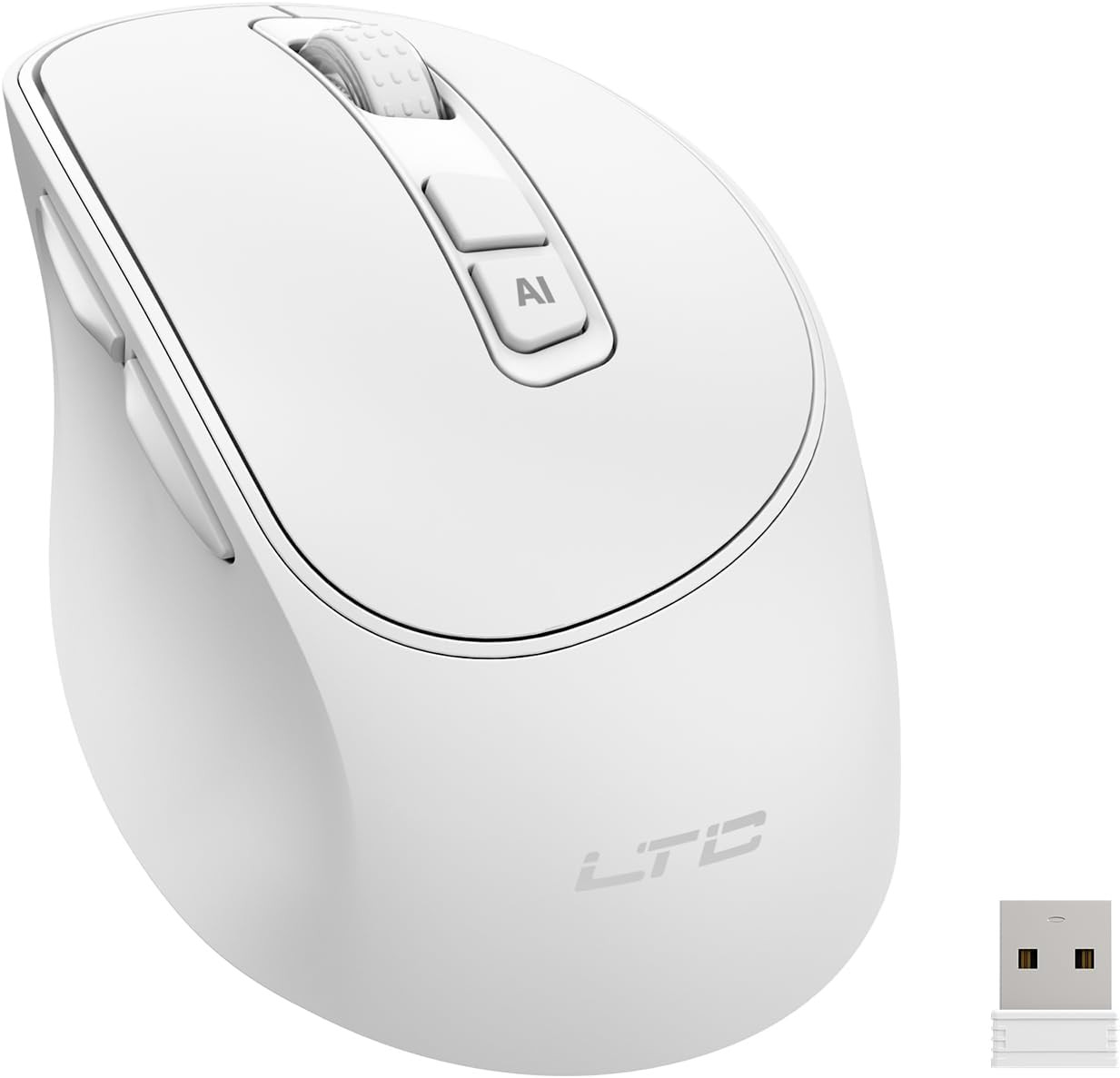 OM021 Wireless AI Mouse,Voice Typing & Translate, BT 5.0/2.4G Ergonomic Computer