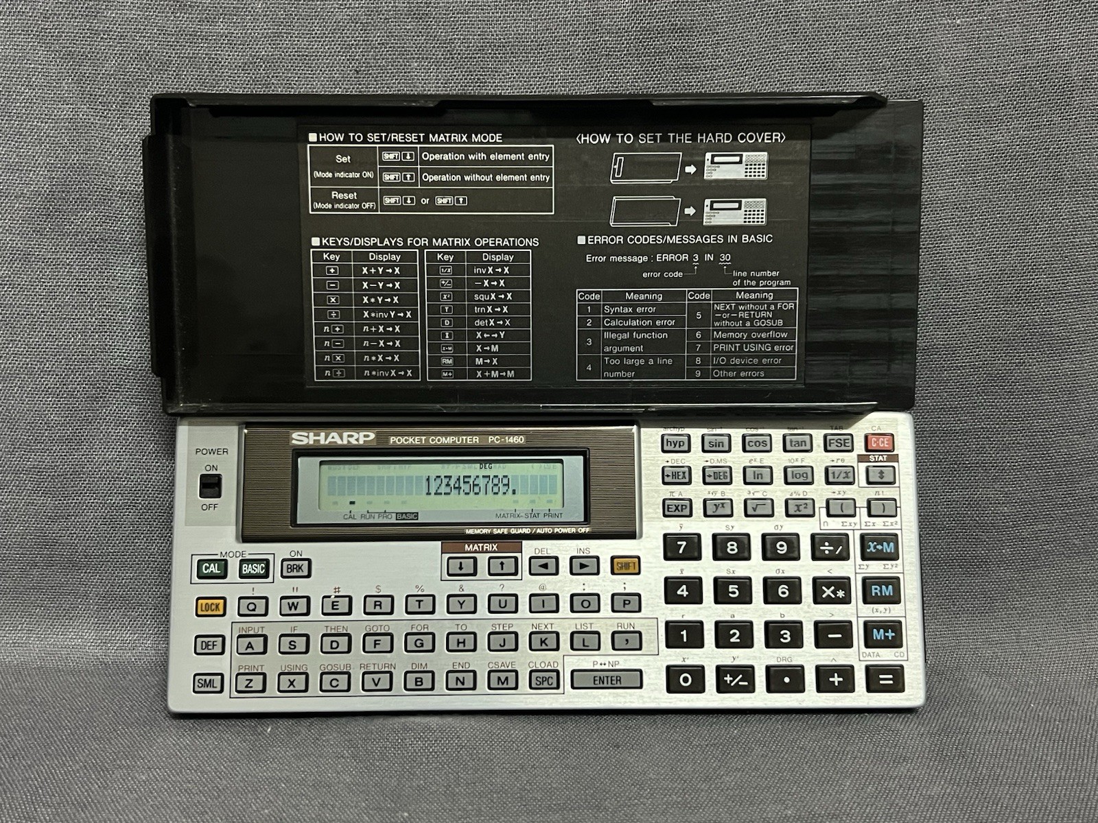 SHARP Pocket Computer PC-1460 Electronic Calculator Tested&Working VG Condition