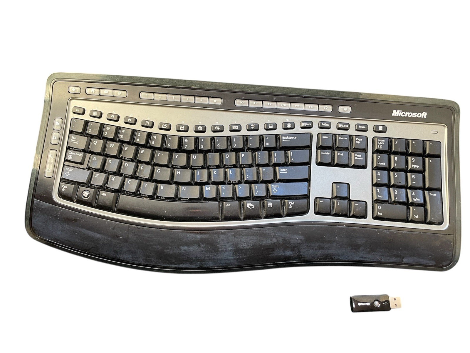 Microsoft 6000 V3 Wireless Keyboard Ergonomic w/USB Receiver Dongle FOR PARTS