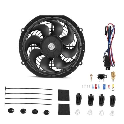 Universal 10-Inch Slim Electric Radiator Cooling Fan Kit – 12V 80W 10 inch