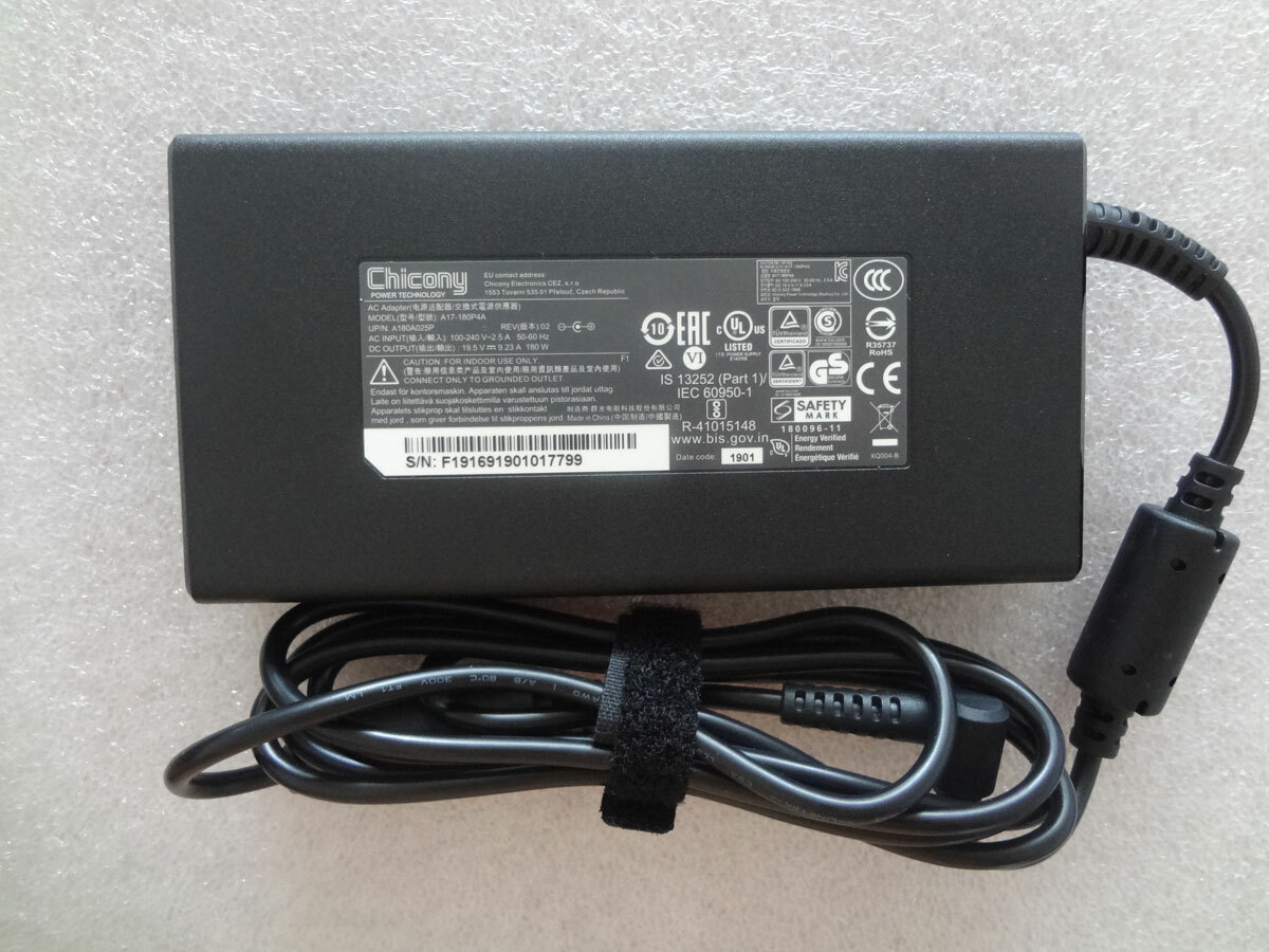A17-180P1A 19.5V 9.23A For MSI MS-16Q4 P65 Creator 9SE-1456US 180W Adapter OEM