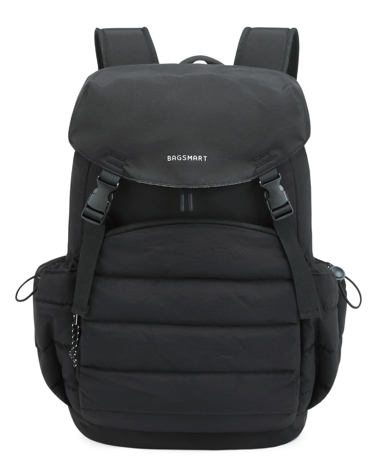 BAGSMART College Laptop Backpack, Large Opening Travel Backpack Large, Black