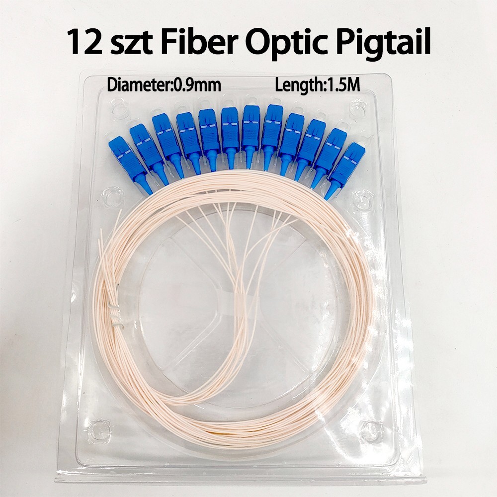 12x SC/UPC Fiber Optic Pigtail Single Mode 1.5M 0.9mm Indoor FTTH Cable