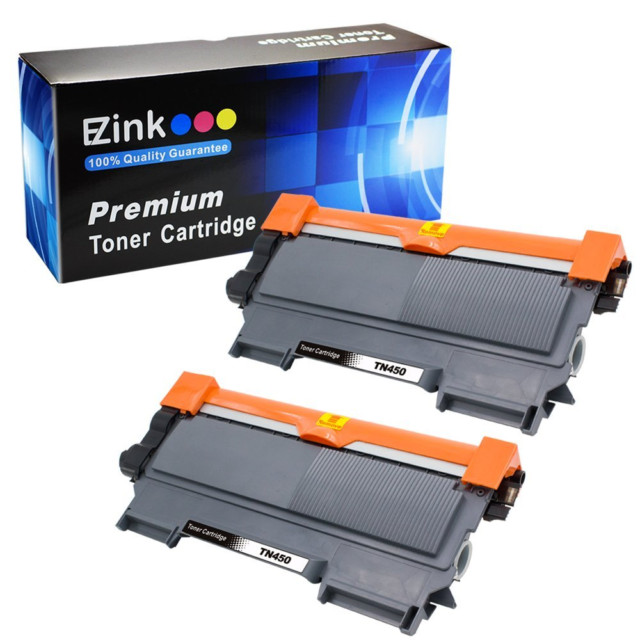 EZ Ink Brother TN450 Black Toner - Two (2) Toner Cartridges - Open Box
