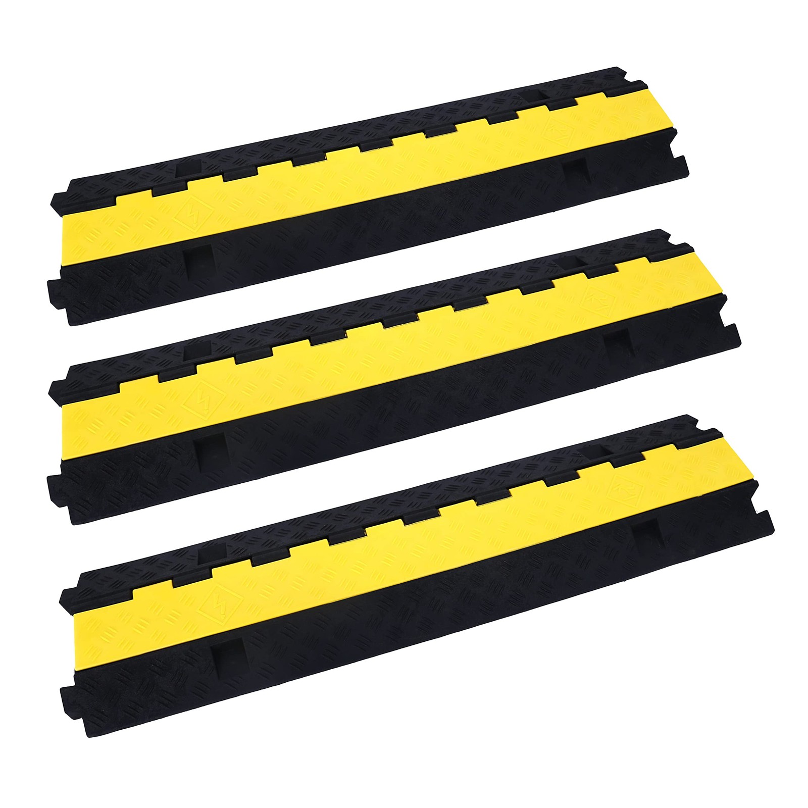 Cable Ramp Cable Protector Ramps Wire Hose Protective 2 Channel Traffic Rubbe...