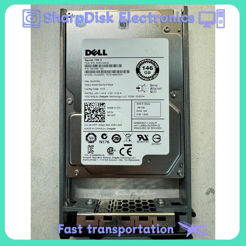 FIT FOR Dell SAVVIO ST9146853SS 61XPF 146GB 15K RPM 6Gb/s 2.5" SAS Server HDD