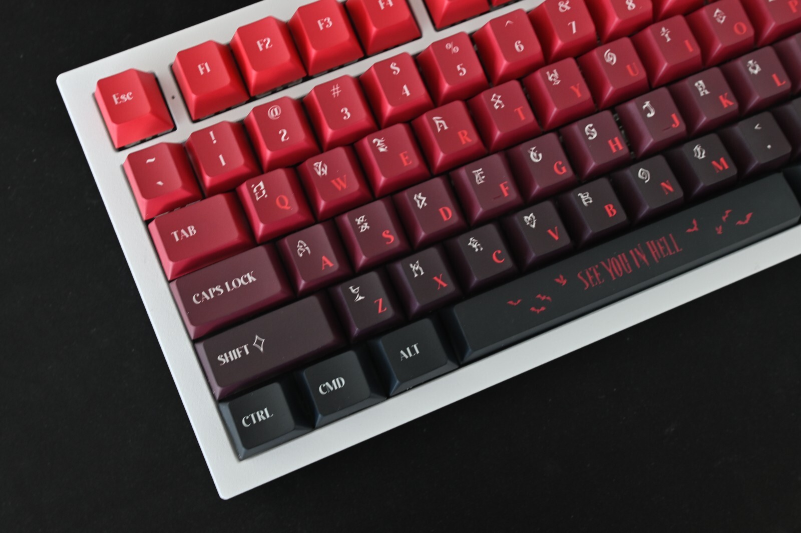 Red Gothic Halloween Keycap Set for Mechanical Keyboard