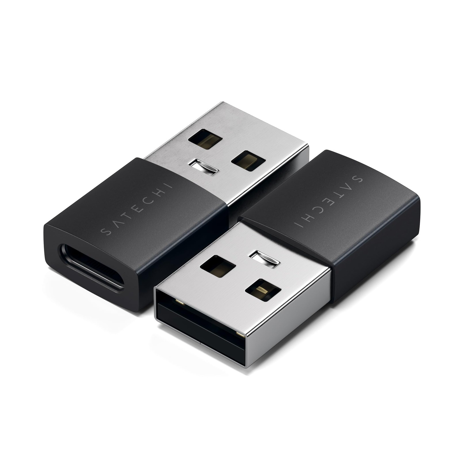 Satechi USB-A to USB-C Adapter (2-Pack), High-Speed Data Transfer Space Black