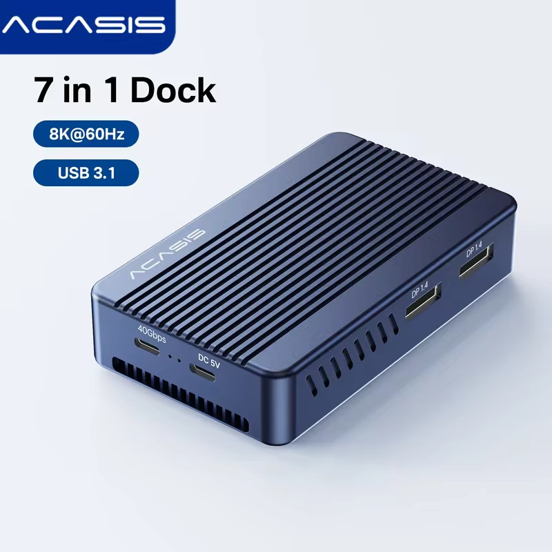 ACASIS USB4 TB3 Dock 40Gbps NVMe SSD Dual 4K DP 8TB Hub for Gaming & Work