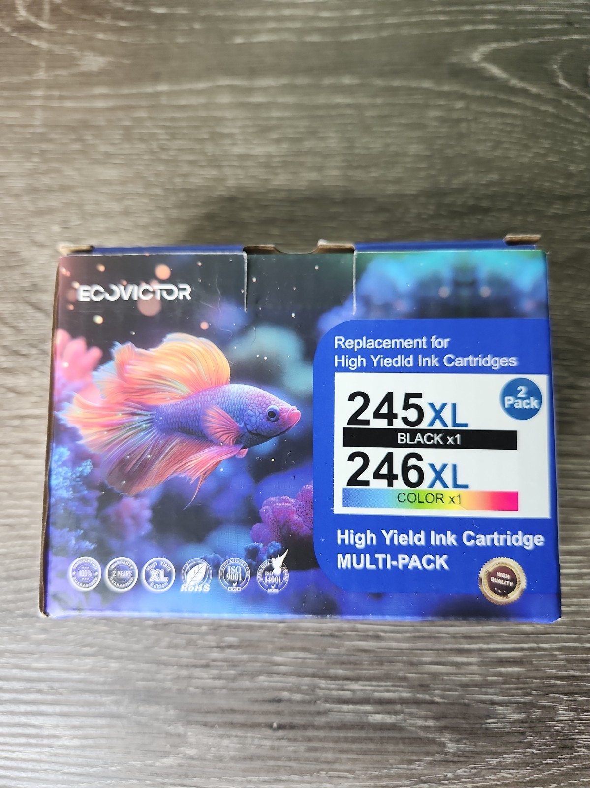 ECOVICTOR 245XL 246XL Compatible Inkjet Cartridges for HP Black/Tri-Color 2pk