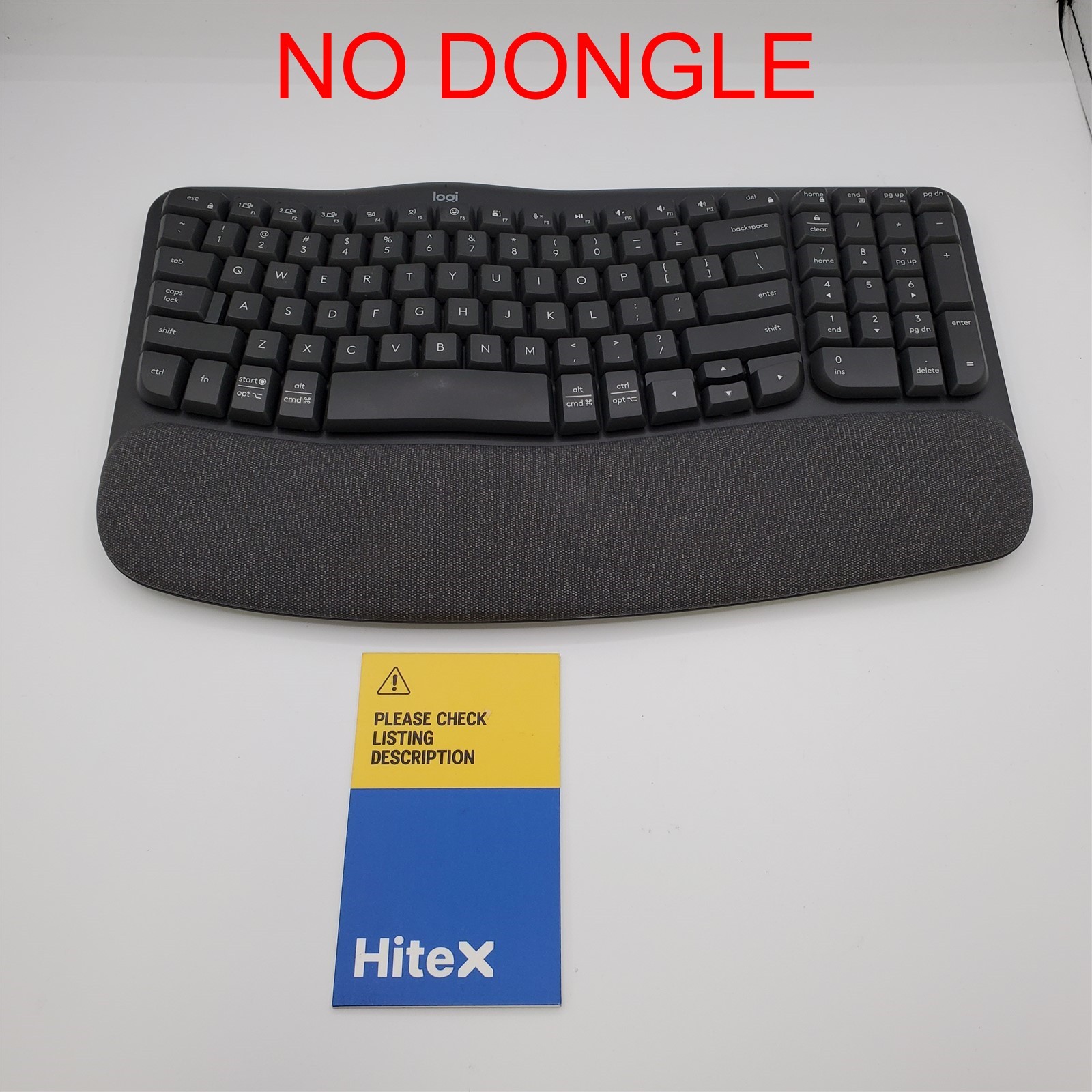 Logitech Wave Keys Wireless Ergonomic Keyboard - Graphite *NO DONGLE*