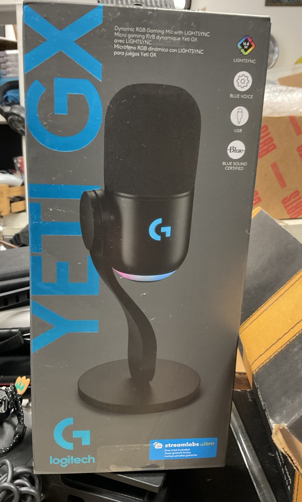 Logitech Yeti GX Dynamic RGB USB-C/USB Supercardioid Microphone Black