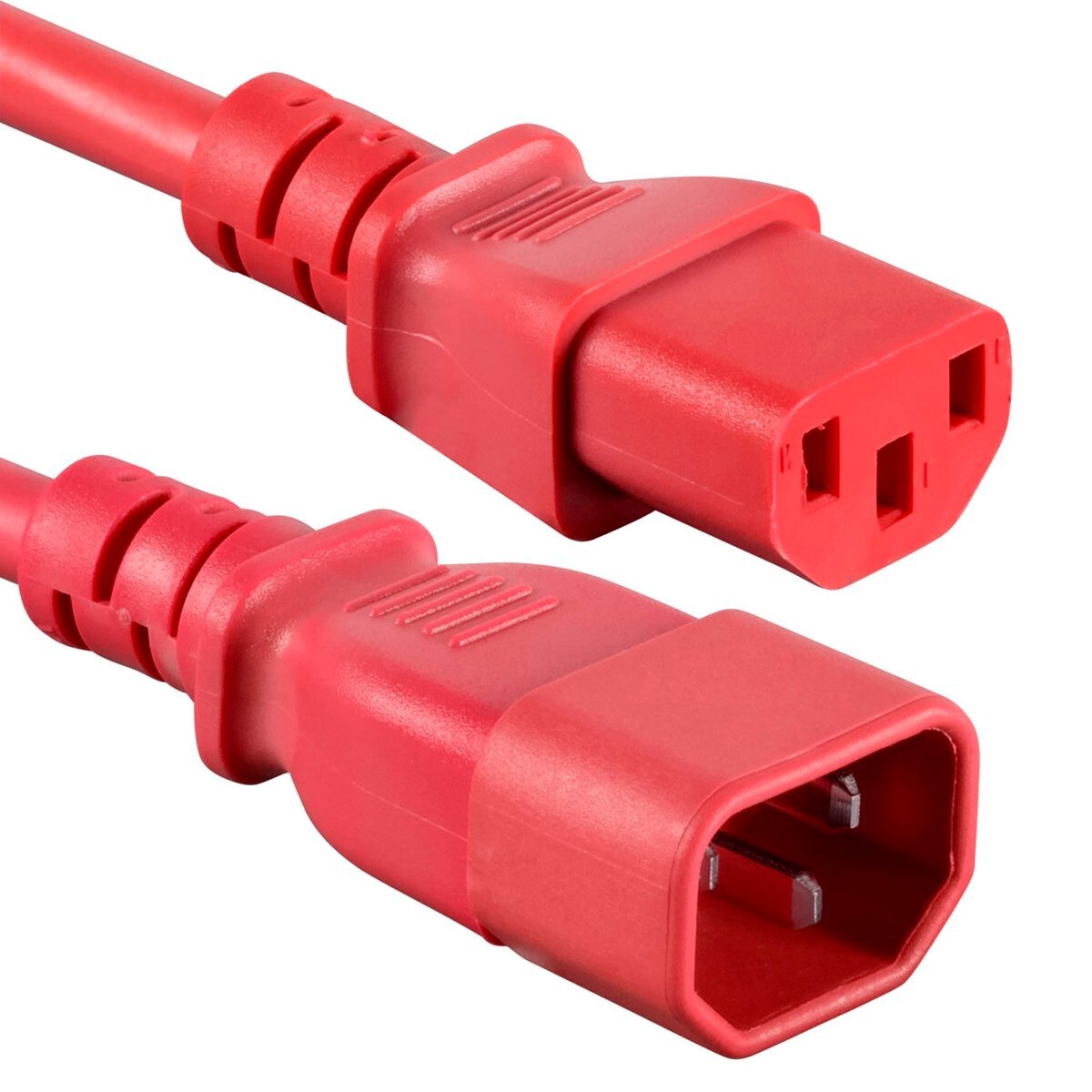 8FT Power Extension Cord Cable IEC Kettle C14 To C13 Male To Female 18/3 Red