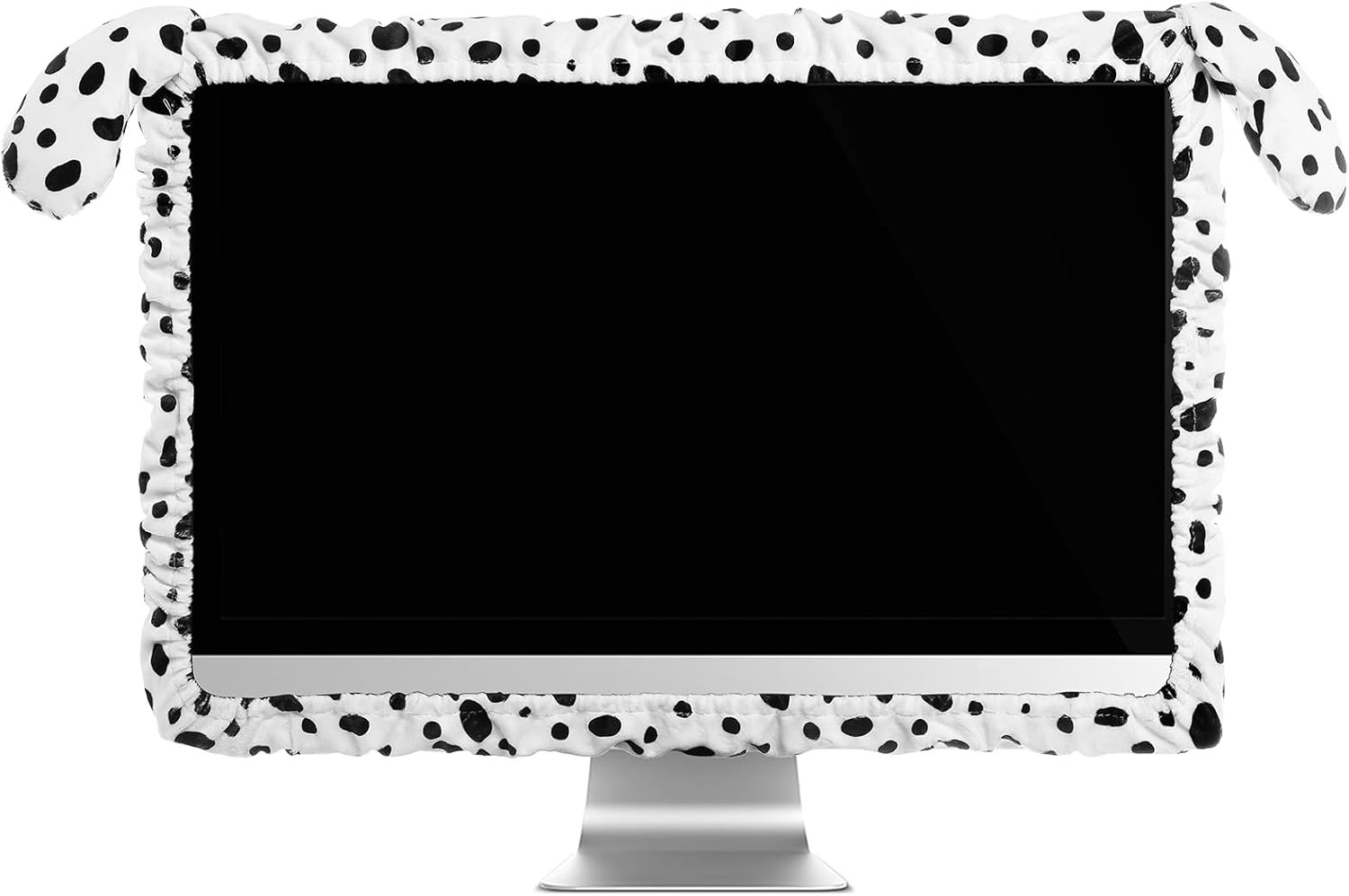 20"-29" Cute Computer Monitor Cover with Dog Ears Furry Elastic Monitor Dust ...