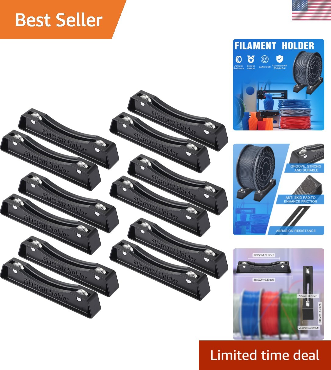 6 Set 3D Printer Filament Spool Holder Filament Holder