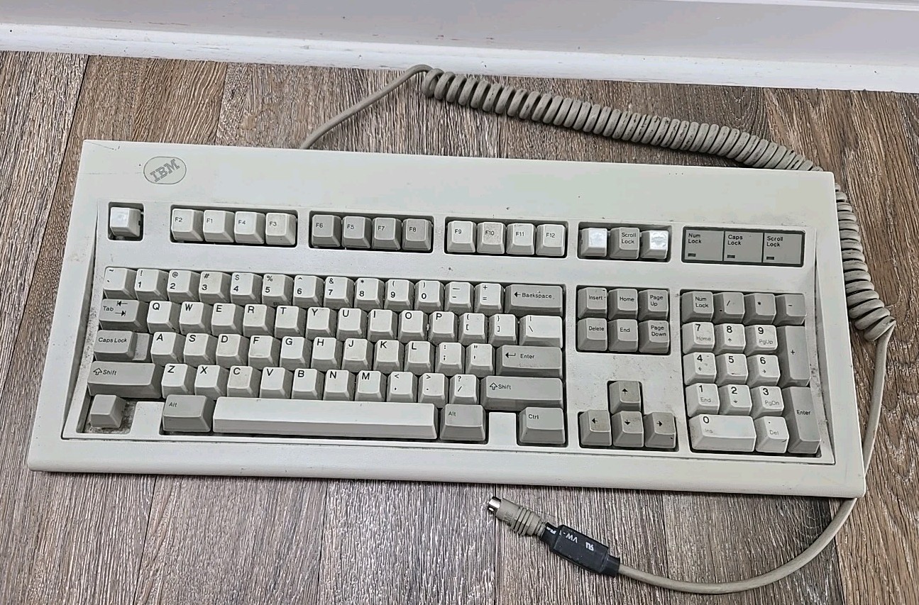 Vintage IBM Mechanical Keyboard Model M 1980s Spring Clicky OEM Cable UNTESTED