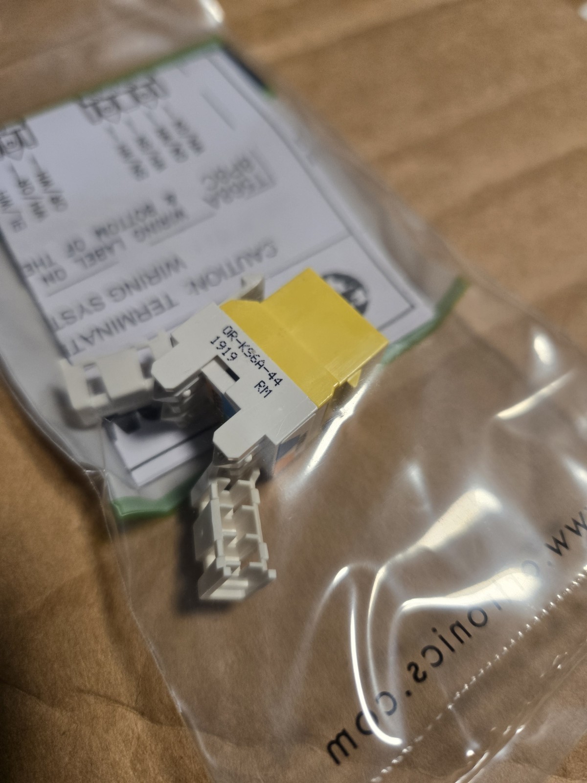 Ortronics OR-KS6A-44 Cat6 RJ-45 Keystone Network Jack, Yellow RJ-45 (20 Pcs)