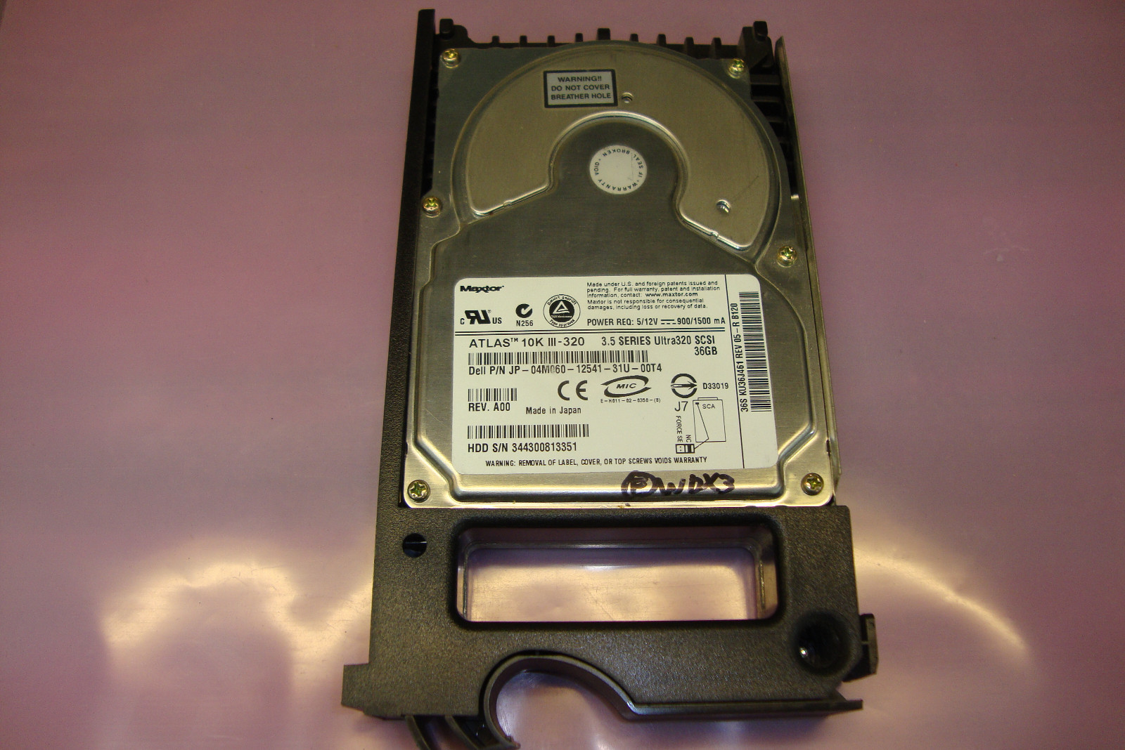 MAXTOR ATLAS 10K III 4M060 36GB 80PIN SCA SERVER U320 HOT SWAP SCSI HARD DRIVE