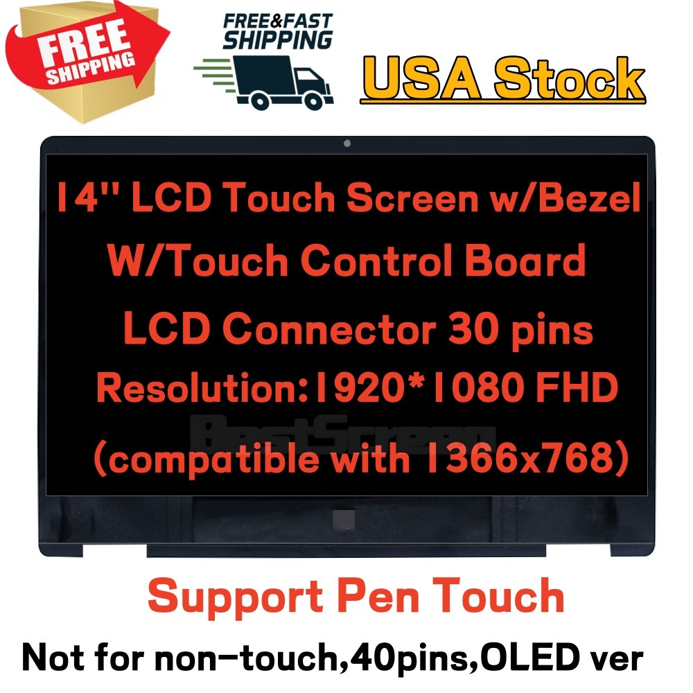 For HP Pavilion X360 14M-DH0001DX 14M-DH1001DX LCD Touch Screen Replacement FHD