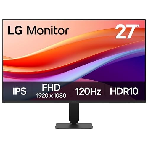27 Inch Monitor, Full HD, IPS, 120Hz, HDMI, Black, Matte Screen