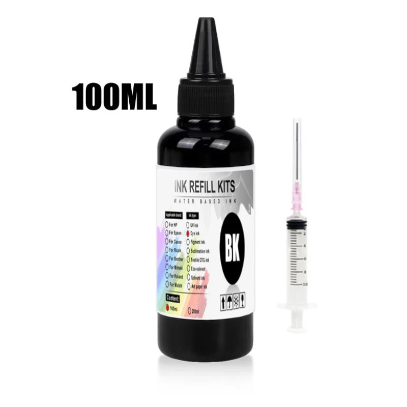 100ml Universal Dye Ink Refill Kit BK/C/M/Y cOMPATIBLE wITH HP,Canon, Eposon 