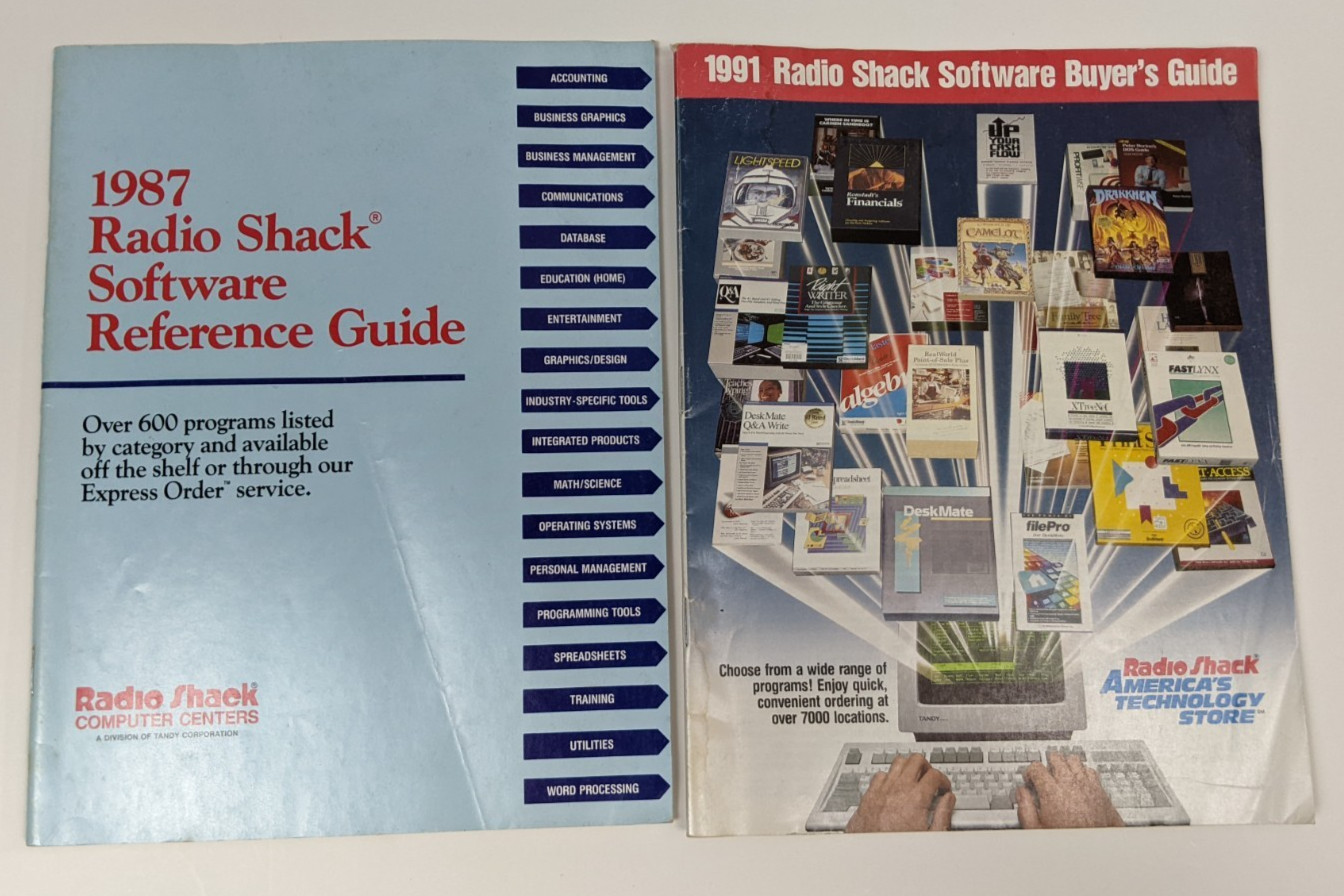 Vintage Radio Shack Software Reference Buyers Guide Lot 1987 1991 Tandy Catalogs