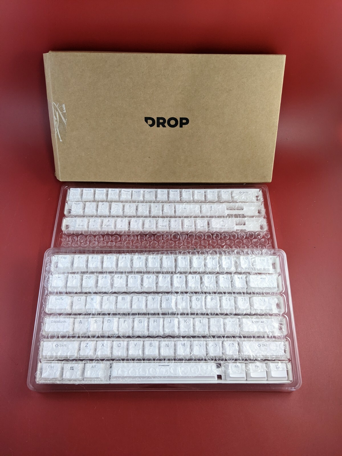 Drop Skylight Series Keycap Set White Shine Through Pbt, Oem Profile