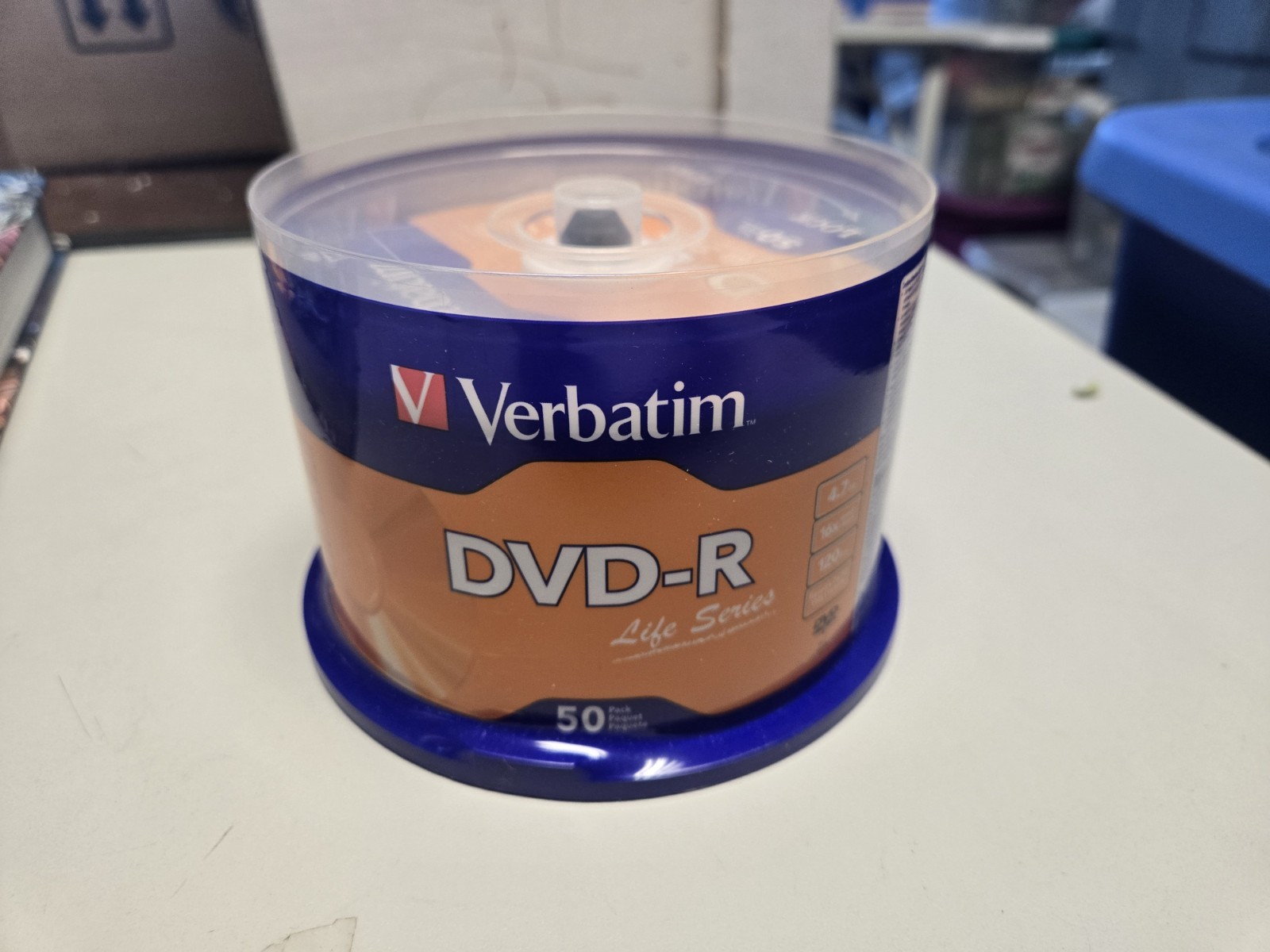 Verbatim DVD-R Blank Discs AZO Dye 4.7GB 16X Recordable Disc - 50 Pack Spindle