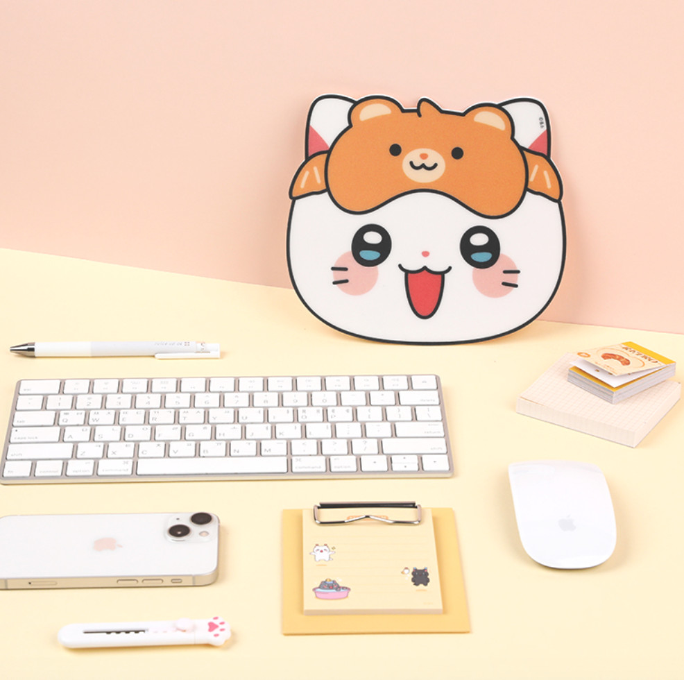 Cute Cartoon Bear Cat Mouse Pad Soft Non Slip Office Laptop Desk Mat
