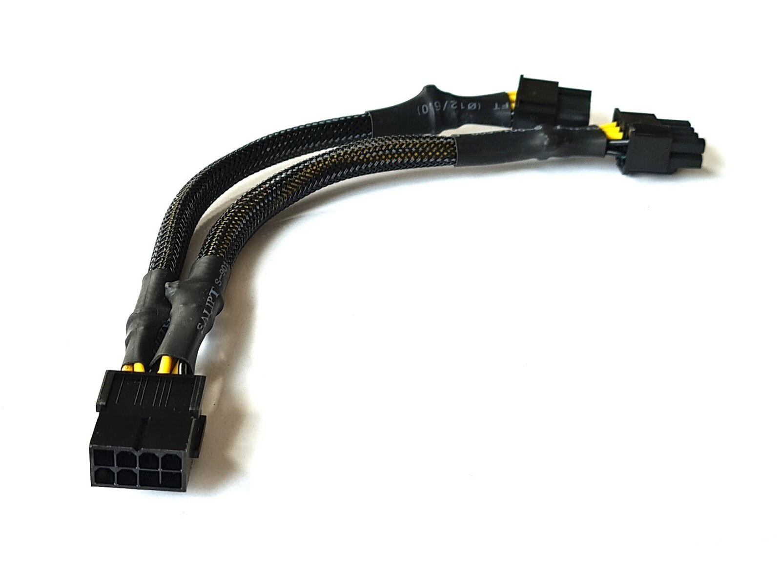 PCI Express 8 pin Cable Splitter 18 AWG 8.4 inches Black Sleeved
