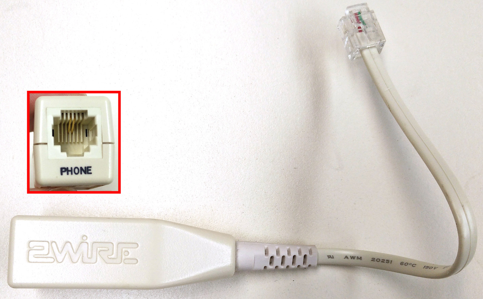 2 Pin RJ11 2Wire DSL HPNA Internet Filter Single-Line Touch Tone Phone LFT4-1