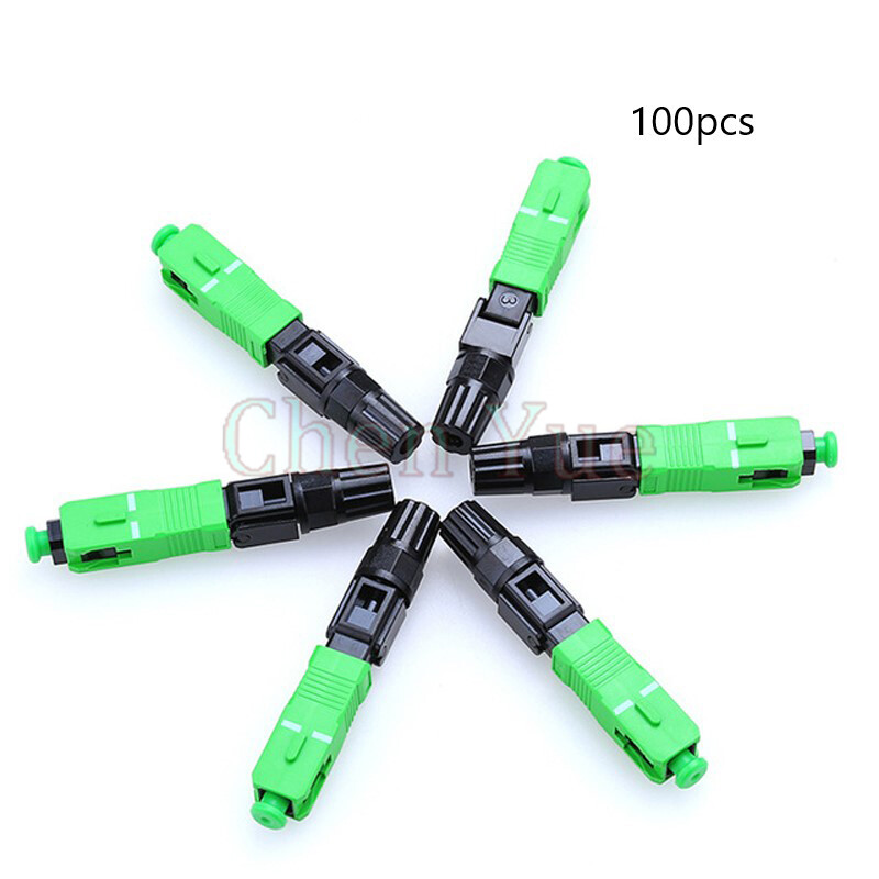 100pcs SC APC Fast Connector Embedded Connector FTTH Cold Fiber Fast Connector