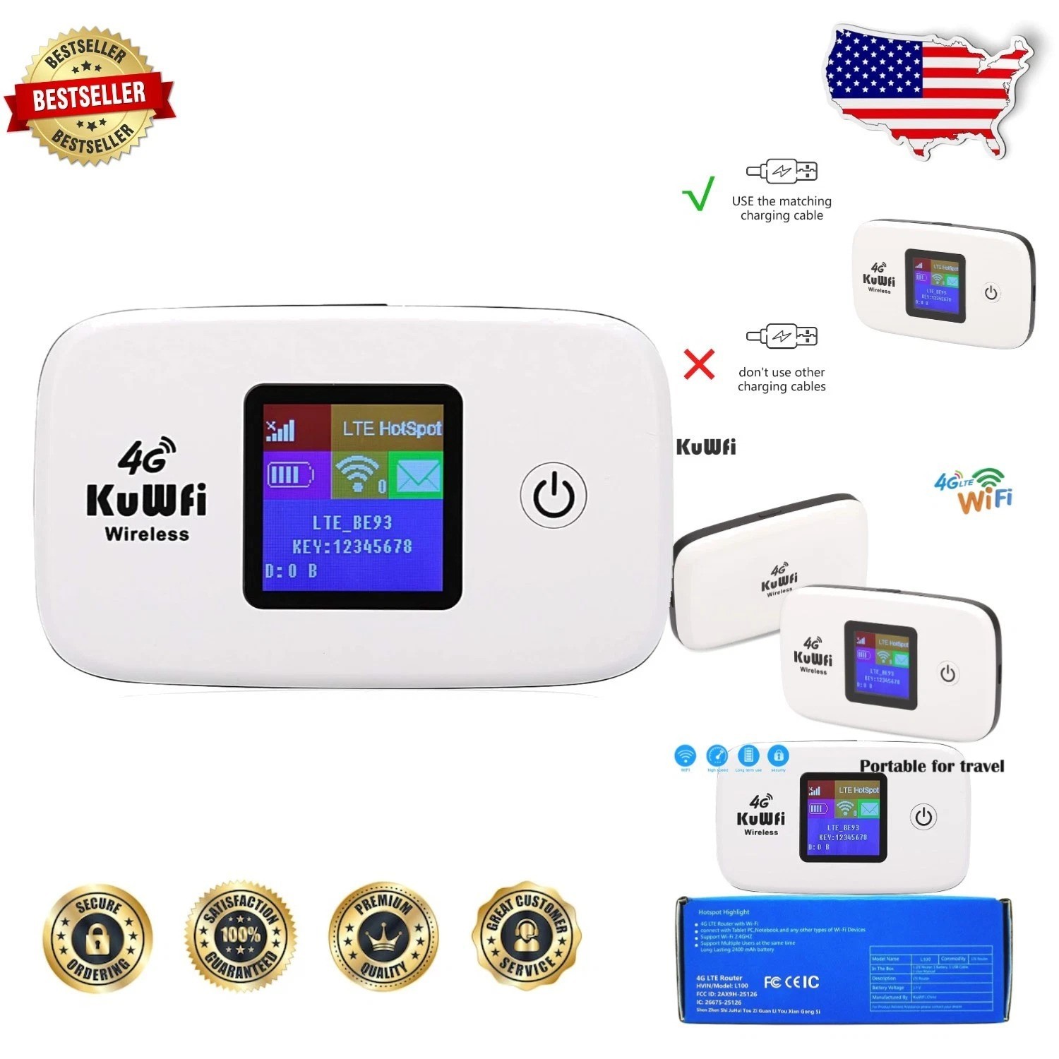 Unlocked 4G LTE Mobile WiFi Hotspot Router - Portable Travel Internet