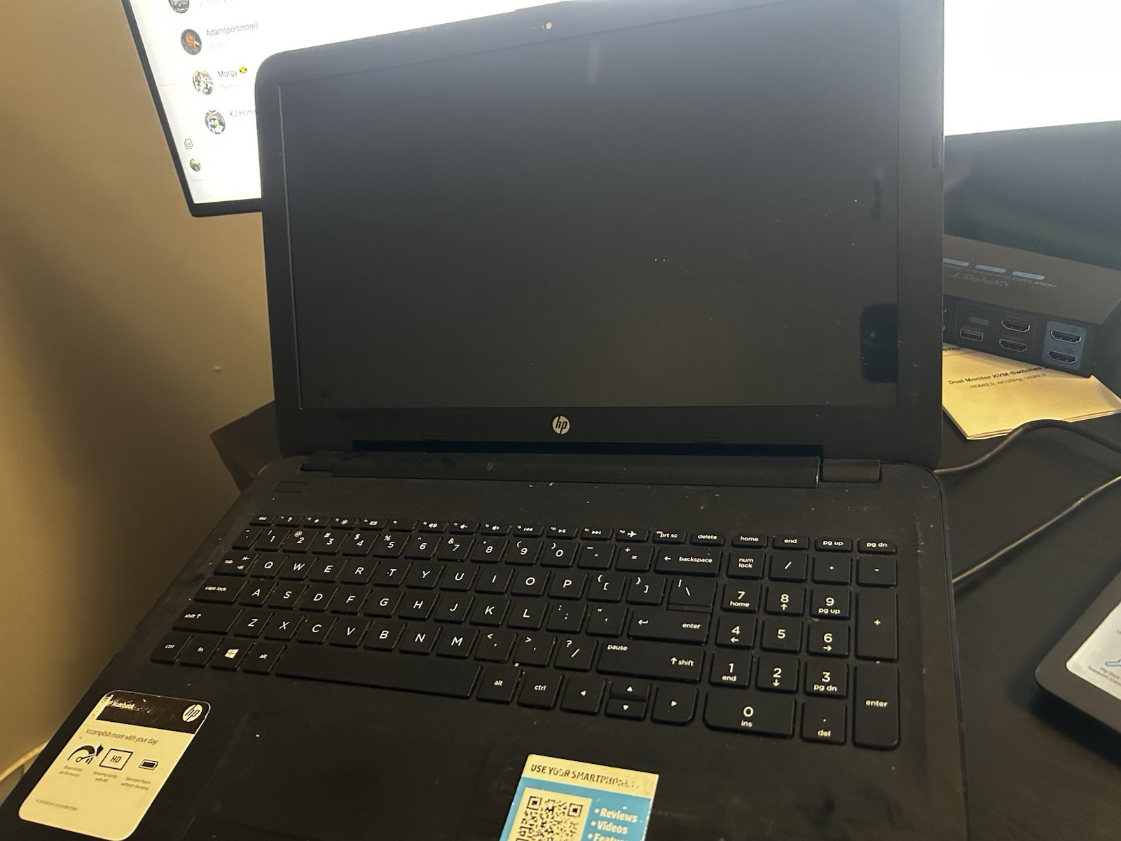 Drop Damaged HP 15.6" Laptop Incomplete AS IS Parts Repair
