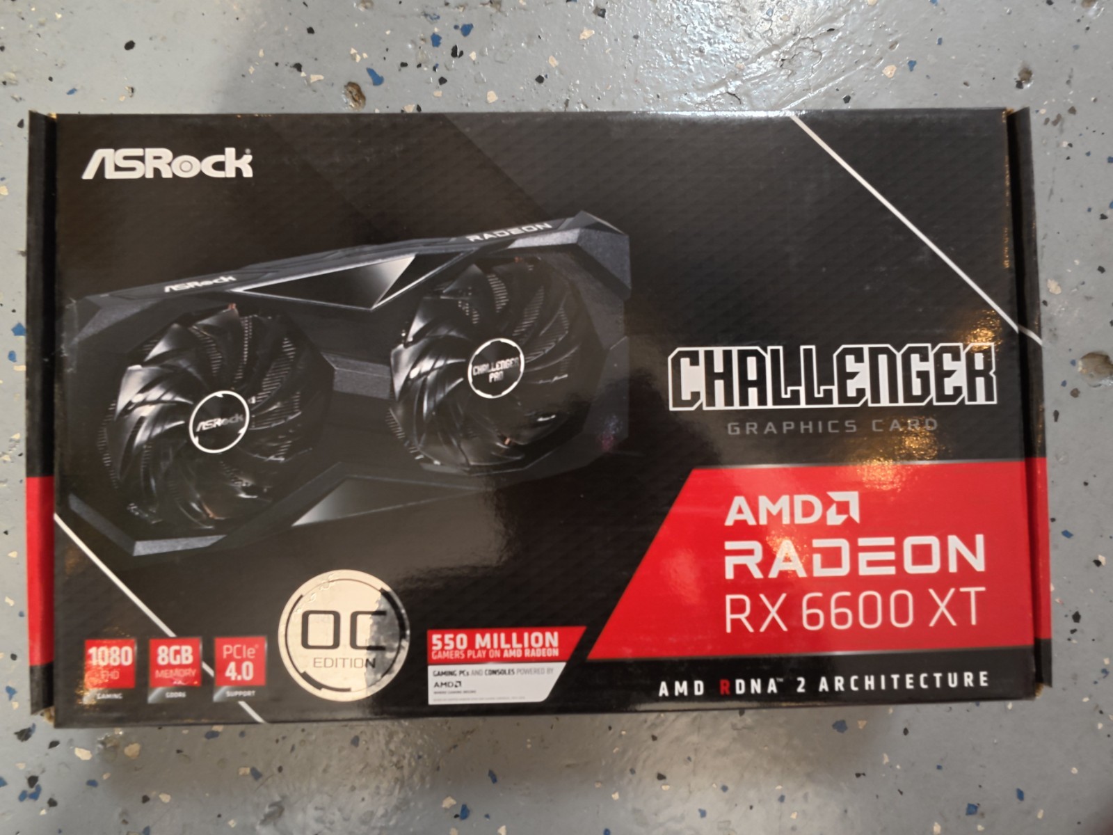 BOX ONLY ASRock Challenger D Radeon RX 6600 XT OC Retail Packaging - NO GPU
