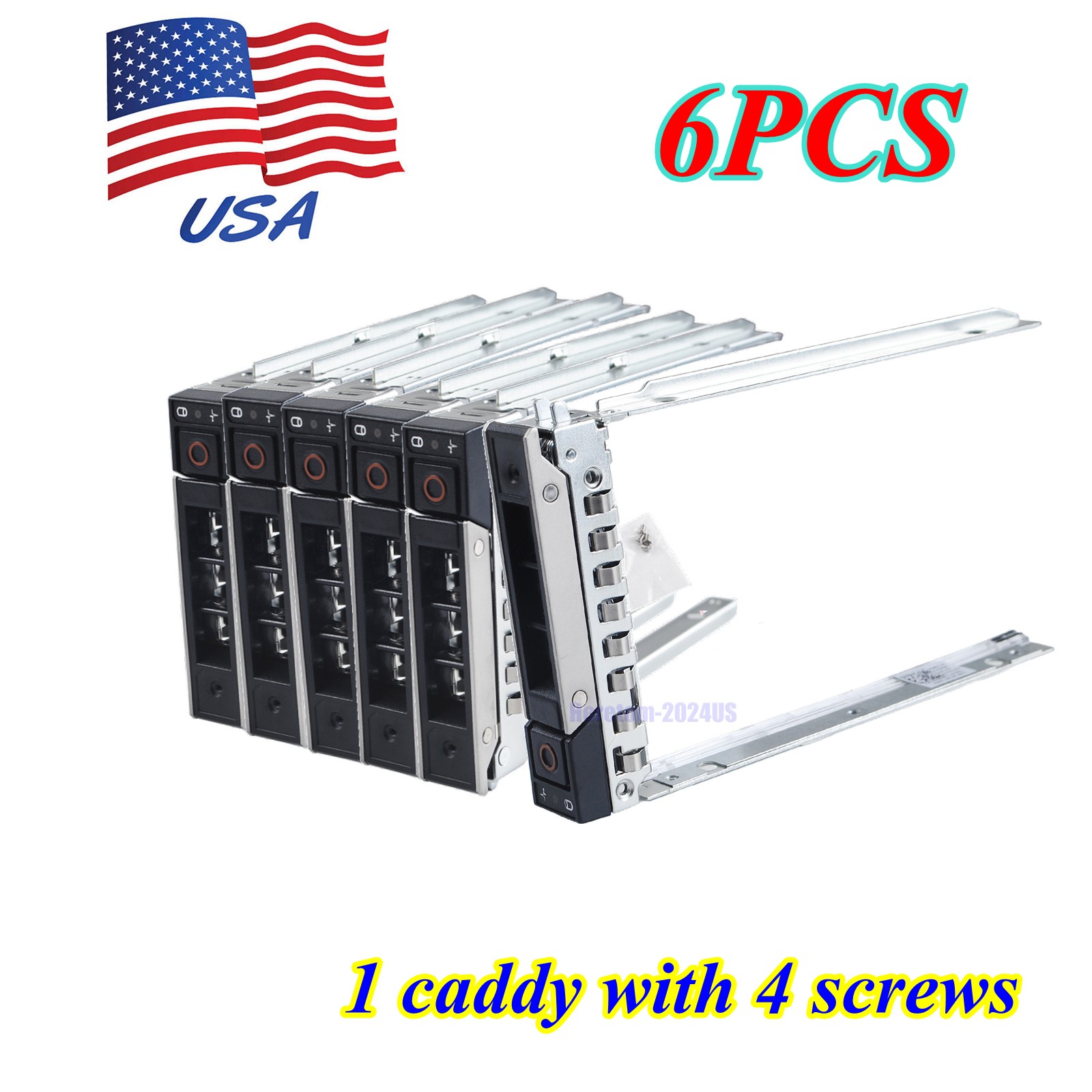 6Pcs 2.5" Drive Tray Caddy for Dell Poweredge R640 R740 R440 R450 R650 R750 R660