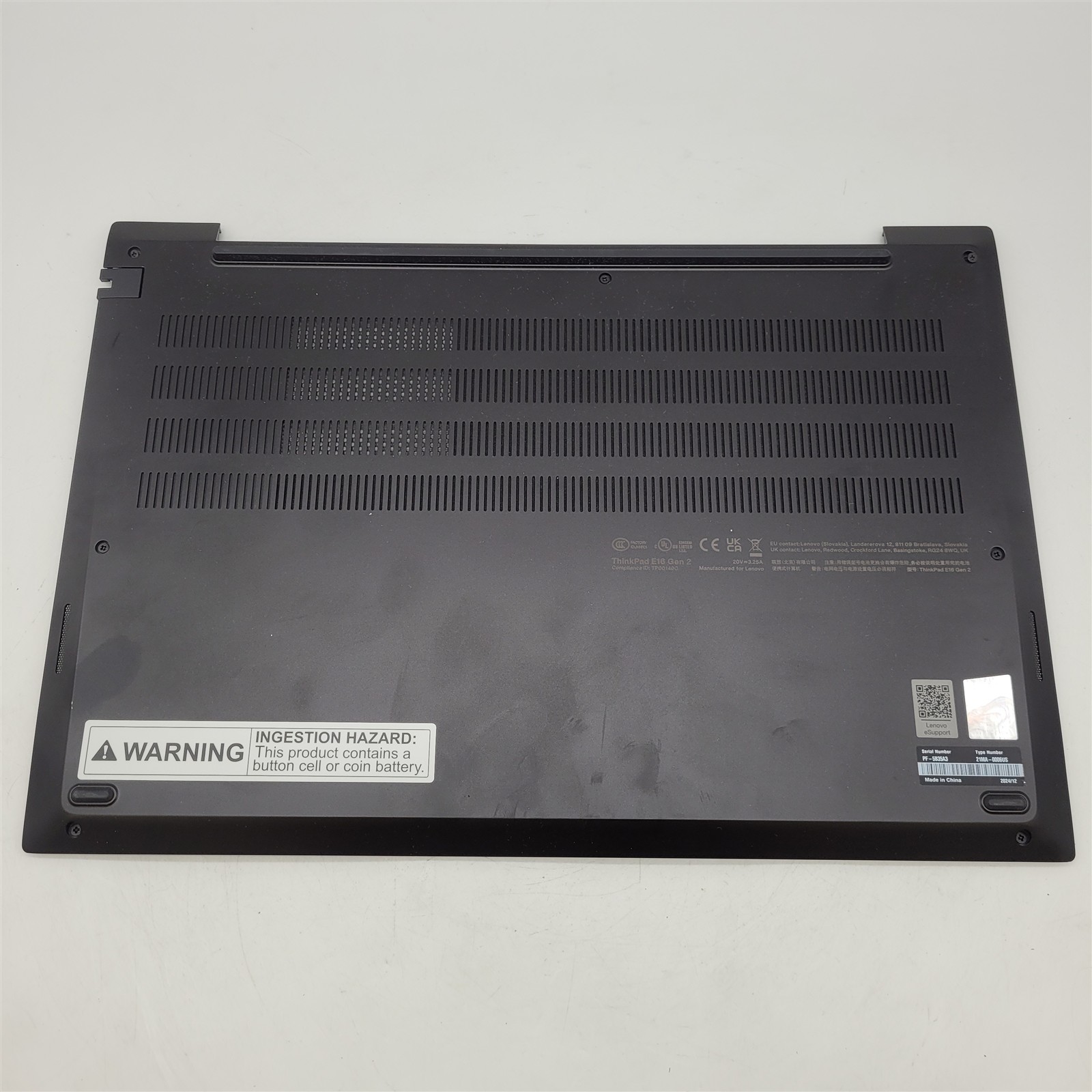OEM Bottom Base Cover Lower Case Housing for Lenovo ThinkPad E16 Gen 2 Laptop