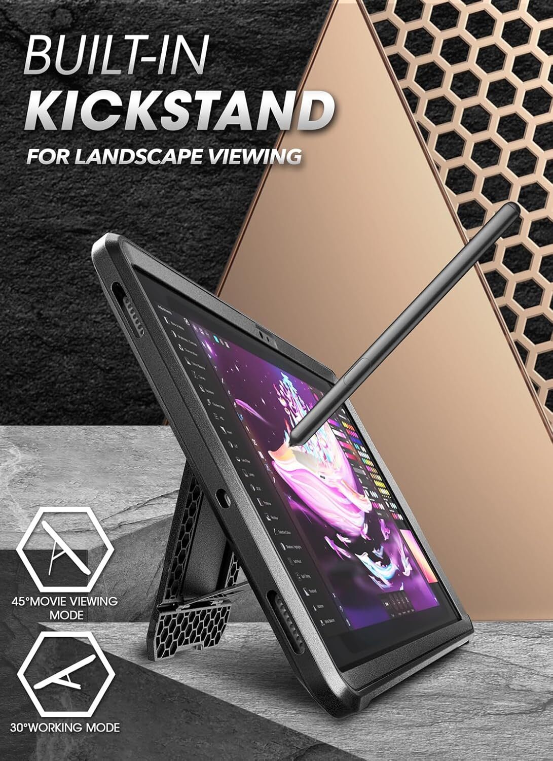 For Samsung Galaxy Tab S9 11" SUPCASE Stand Case S Pen Holder Shell Screen Cover