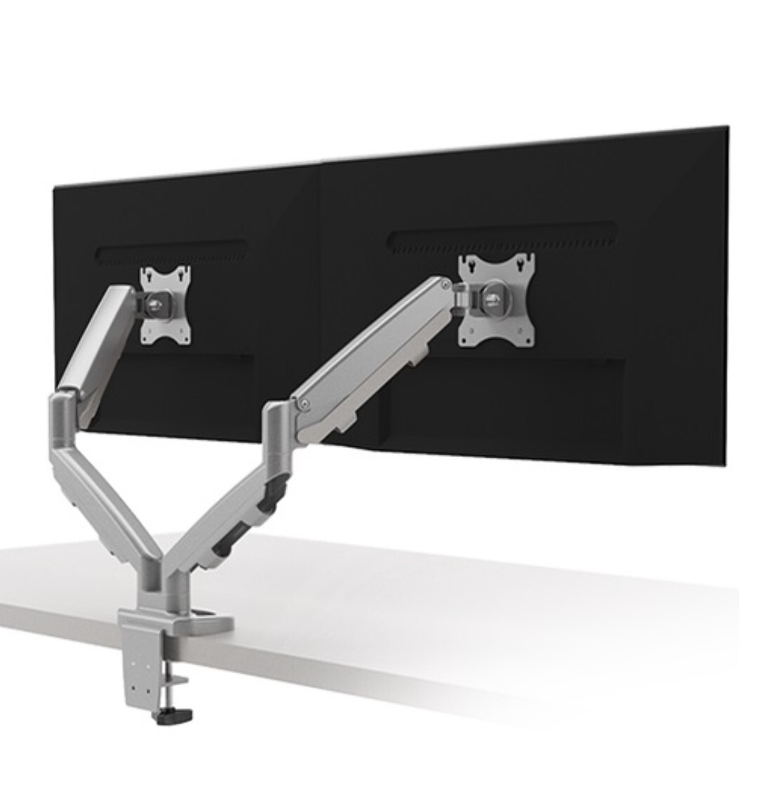 Lot Of (2) ESI ERGONOMICS DUAL MONITOR ARMS