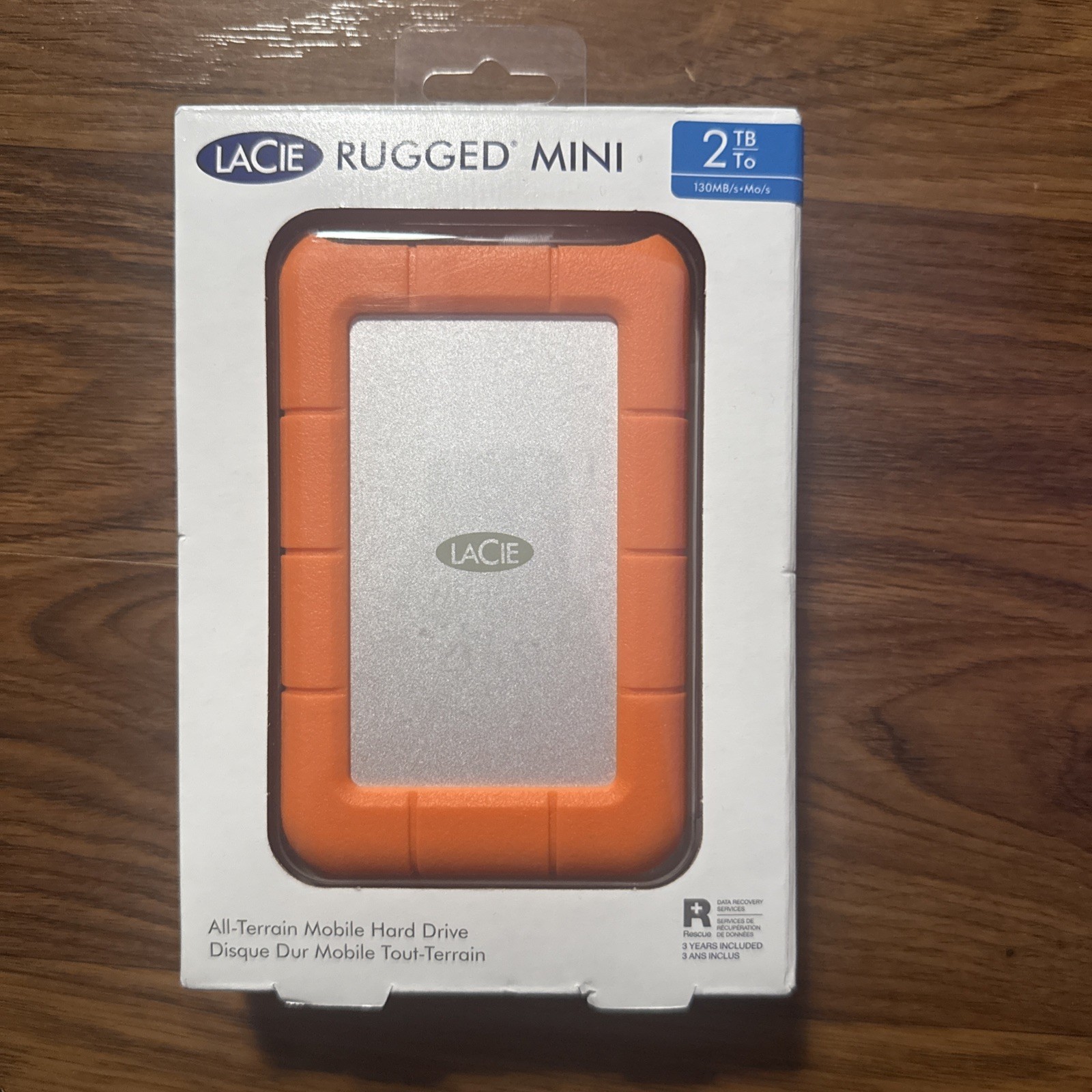 LaCie LAC9000298 Rugged Mini 2TB External Hard Drive - Orange