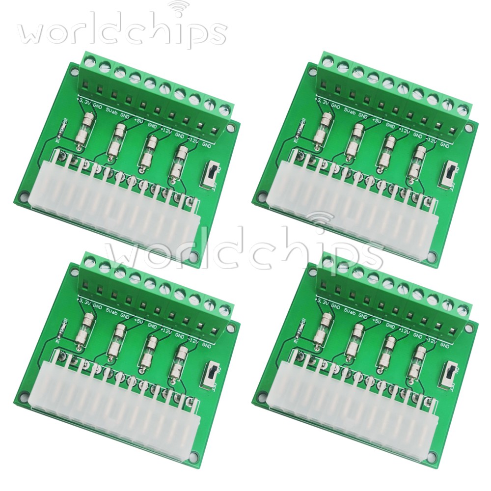 4pcs 24Pin ATX Desktop PC Power Supply Breakout Board Adapter Extension Module